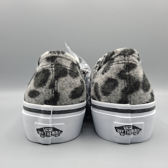 New Vans Authentic Platform 2.0 Fuzzy Snow Leopard Faux Fur True White Women 5.5 - Picture 7 of 11